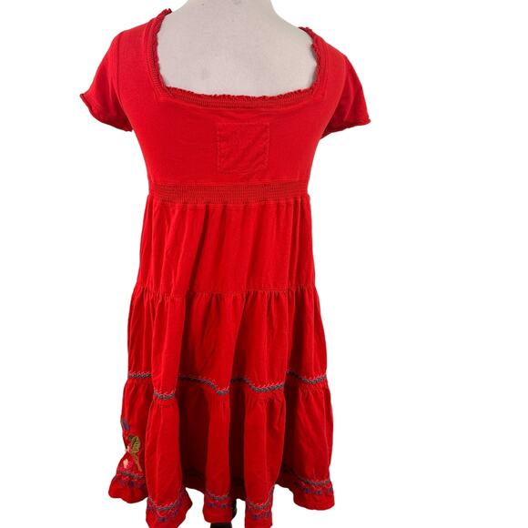 Johnny Was V-Neck Red Embroidered Floral Dress Size XS - Picture 4 of 11